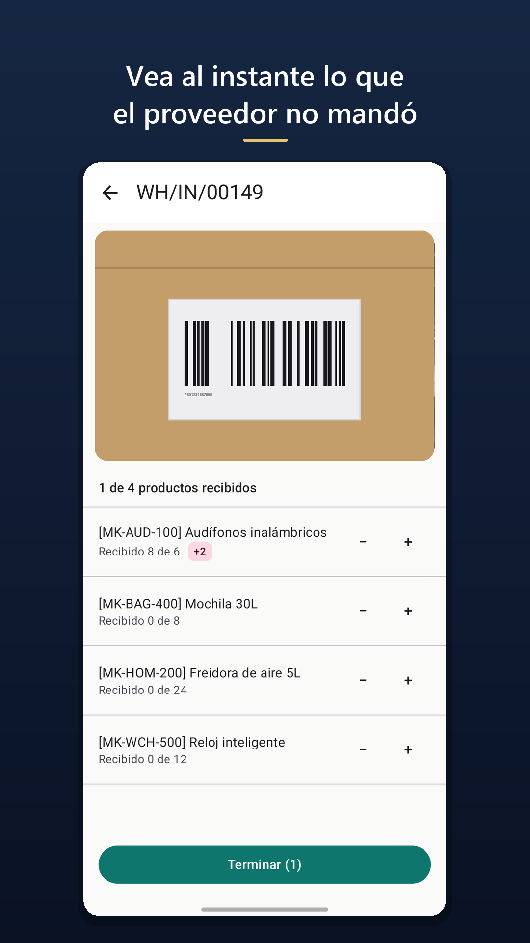 Stocka: al recibir, se ve al instante lo que el proveedor no mandó